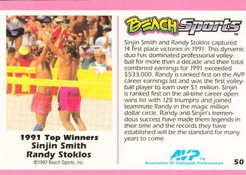 1992 Beach Sports #50 1991 Top Winners - Sinjin Smith / Randy Stoklos Back